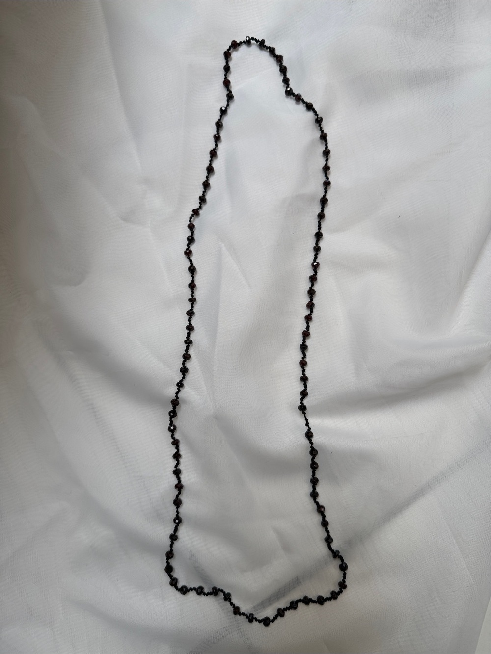 Bohemian Garnet knotted necklace